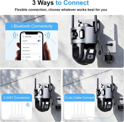 4K Dual Lens Security Camera Outdoor PTZ 2.4G/5G WiFi with Human Track in Saudi Arabia