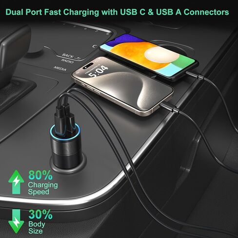 USB C Car Charger 3 Pack, Bangfun 38W Dual Port USB C & USB Car Phone Charger Multi Port PD+QC3.0 Fast Charging Cigarette Lighter USB Charger Adapter Plug for iPhone 17 16 15 14 Galaxy A16 A17 Android in Saudi Arabia