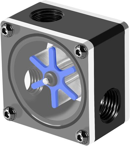 6 Impeller Meter for PC Water Cooling System, POM and Acrylic in Kuwait