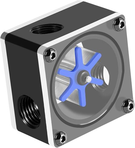 6 Impeller Meter for PC Water Cooling System, POM and Acrylic in Kuwait