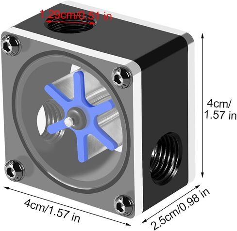 6 Impeller Meter for PC Water Cooling System, POM and Acrylic in Kuwait