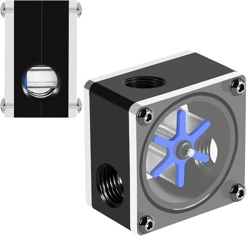 6 Impeller Meter for PC Water Cooling System, POM and Acrylic in Kuwait