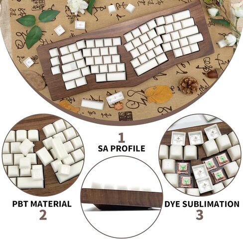 White Jade Keycaps, Double Shot SA Profile Keycaps PBT Material in Kuwait