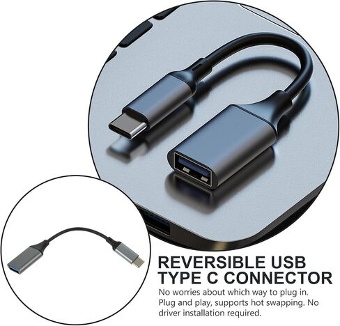 COHEALI 3 Pcs USB C to USB 3.0 Adapter for Keyboard and USB Reader Black in Saudi Arabia