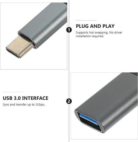 COHEALI 3 Pcs USB C to USB 3.0 Adapter for Keyboard and USB Reader Black in Saudi Arabia