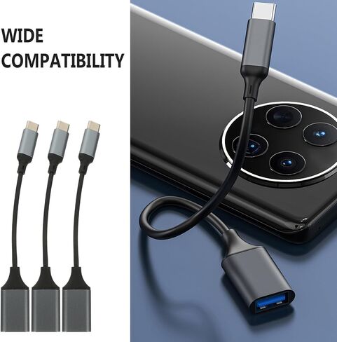 COHEALI 3 Pcs USB C to USB 3.0 Adapter for Keyboard and USB Reader Black in Saudi Arabia