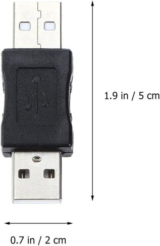 2pc USB 2.0 Male to Male Adapter Connector, Black Portable Conversion in Kuwait