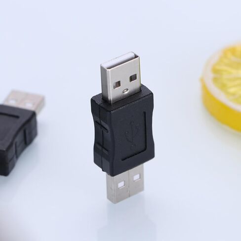2pc USB 2.0 Male to Male Adapter Connector, Black Portable Conversion in Kuwait