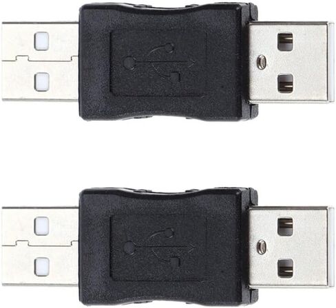Kisangel USB 2.0 Male to Male Connector Adapter, Portable Cable 2pc Black in Saudi Arabia