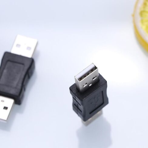Kisangel USB 2.0 Male to Male Connector Adapter, Portable Cable 2pc Black in Saudi Arabia