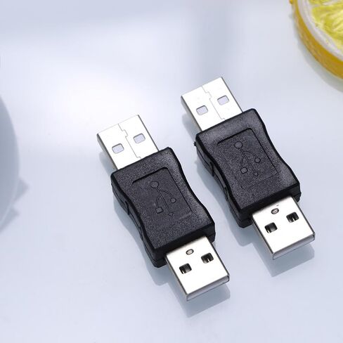 Kisangel USB 2.0 Male to Male Connector Adapter, Portable Cable 2pc Black in Saudi Arabia