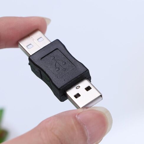 Kisangel USB 2.0 Male to Male Connector Adapter, Portable Cable 2pc Black in Saudi Arabia