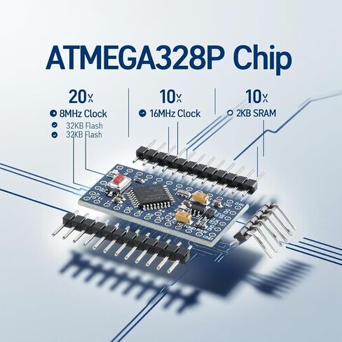 2Pcs Pro Mini 3.3V ATMEGA328PB Development Board - Compatible for Arduino, USB Programmer, Low Power, Improved Version in Saudi Arabia