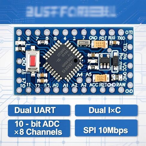 2Pcs Pro Mini 3.3V ATMEGA328PB Development Board - Compatible for Arduino, USB Programmer, Low Power, Improved Version in Saudi Arabia