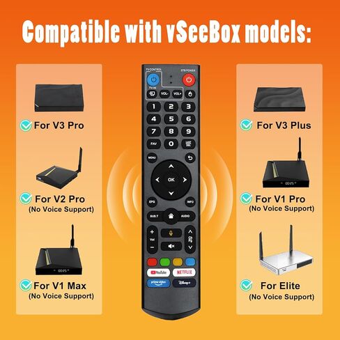 Replacement V3 Pro Voice Remote Control Compatible with vSeeBox V5 Pro / V3 Plus/V3 / V2 / V1 Pro/V1 Max/Elite/Max(Without Backlight Function) in Saudi Arabia