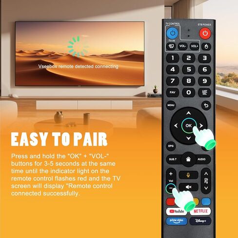 Replacement V3 Pro Voice Remote Control Compatible with vSeeBox V5 Pro / V3 Plus/V3 / V2 / V1 Pro/V1 Max/Elite/Max(Without Backlight Function) in Saudi Arabia