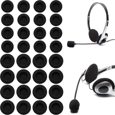 32Pcs Black Headphone Earpads Replacement Cushions in Saudi Arabia