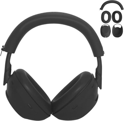 Adhiper 3in1 XM6 Covers Accessories for Sony WH-1000XM6 - Black in Saudi Arabia