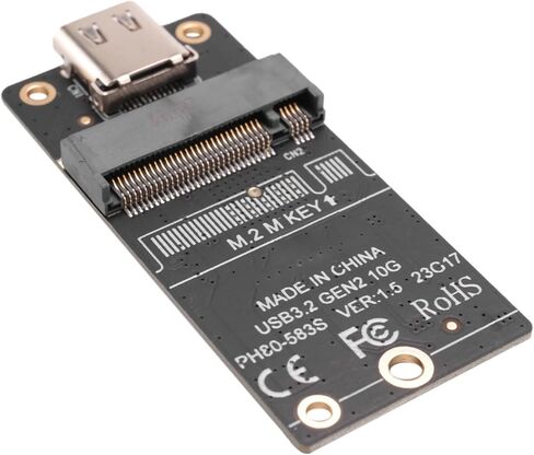 1 PCS M.2 to Type-C SSD Enclosure Adapter M2 NVME HDD Enclosure Interposer Board JMS583 Chip 10Gbps Support 2230 2242 2260 SSD Black in Saudi Arabia
