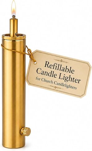 Religious Supply Center - Refillable Candle Lighter for Church Candlelighters, Made in USA with Solid Brass in Saudi Arabia