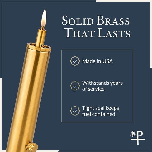 Religious Supply Center - Refillable Candle Lighter for Church Candlelighters, Made in USA with Solid Brass in Saudi Arabia