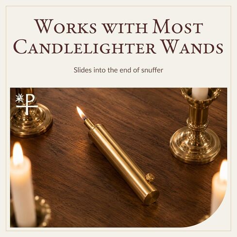 Religious Supply Center - Refillable Candle Lighter for Church Candlelighters, Made in USA with Solid Brass in Saudi Arabia