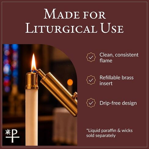 Religious Supply Center - Refillable Candle Lighter for Church Candlelighters, Made in USA with Solid Brass in Saudi Arabia