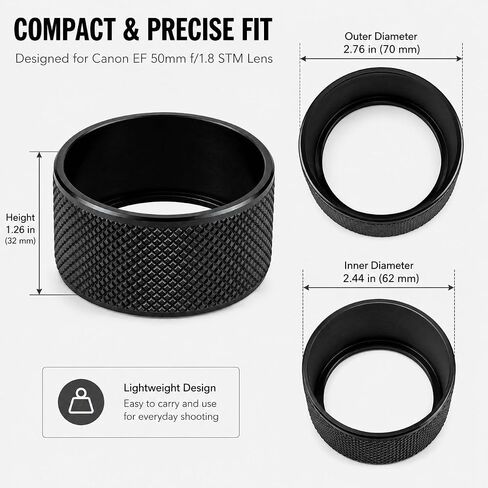 Reversible Lens Hood Compatible EF 50mm f/1.8 STM, ES-68 in Saudi Arabia