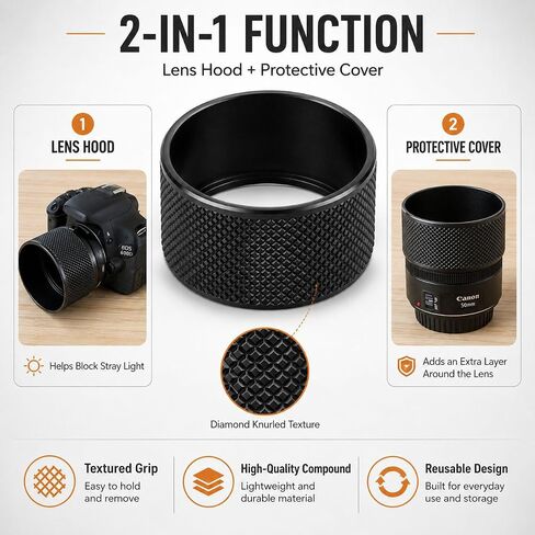 Reversible Lens Hood Compatible EF 50mm f/1.8 STM, ES-68 in Saudi Arabia
