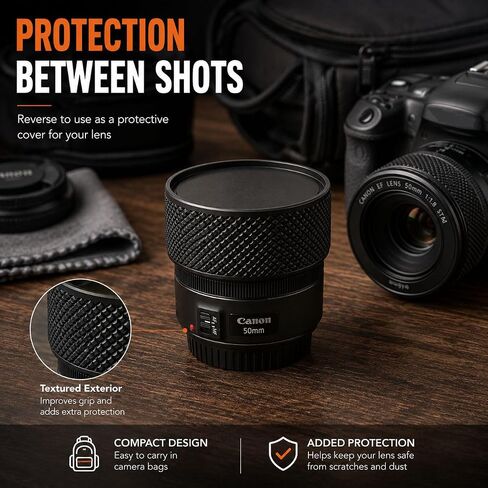 Reversible Lens Hood Compatible EF 50mm f/1.8 STM, ES-68 in Saudi Arabia