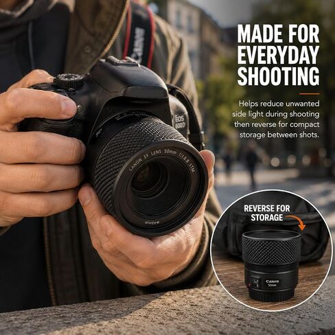 Reversible Lens Hood Compatible EF 50mm f/1.8 STM, ES-68 in Saudi Arabia