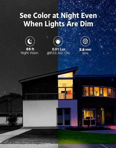Real HD 5MP Color-Vu Full Color Night Version Turret PoE IP Camera Outdoor, 2.8mm Wide Angle, H.265, 65ft IP67 Waterproof, Must Work with a NVR, Bundle with CB110 DS-1280ZJ-DM18 LTB347 Conduit Base in Saudi Arabia