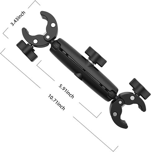 Clamp Camera Mount Chair Umbrella Clamp with 360° Magic Arm Dual Ball Head Adapter, Heavy Duty Super Clamp for Camera Light Stand Tripod Stroller Motorcycle Handlebar, 10 Inch in Saudi Arabia