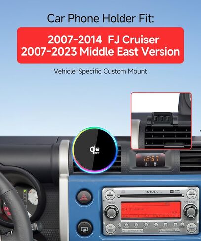 Qi2.2 25W Wireless Charger Car Phone Mount for Toyota FJ Cruiser 2007-2014 in Saudi Arabia