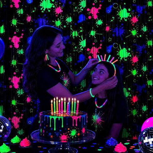 Mega-L Glow in The Dark Party Supplies, 2 Pack Neon Party Backdrop in Saudi Arabia