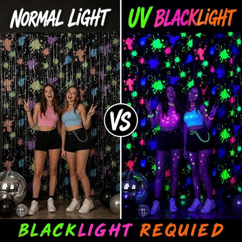 Mega-L Glow in The Dark Party Supplies, 2 Pack Neon Party Backdrop in Saudi Arabia