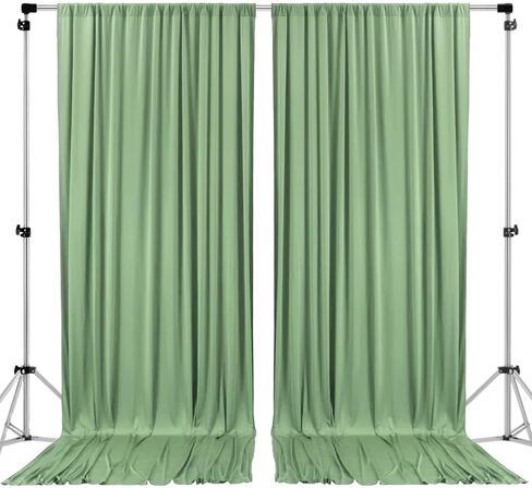 AK Trading CO. 10 feet Wide x 12 feet Long Polyester Backdrop Drapes Curtains Panels with Rod Pockets - Wedding Ceremony Party Home Window Decorations - (Black) in Saudi Arabia