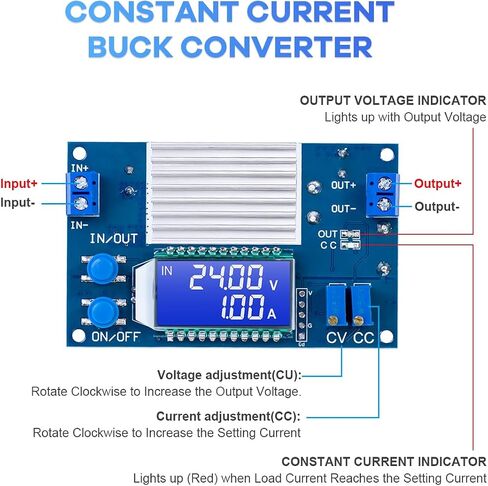 Hosyond DC to DC Buck Converter CV CC Power Supply Module Voltage Regulator, 1.2V-32V Output 12A Adjustable, for LED Drivers Battery Charging Solar Panel RV in Saudi Arabia