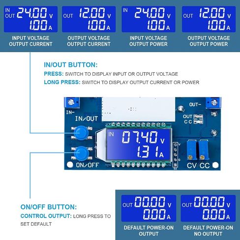 Hosyond DC to DC Buck Converter CV CC Power Supply Module Voltage Regulator, 1.2V-32V Output 12A Adjustable, for LED Drivers Battery Charging Solar Panel RV in Saudi Arabia