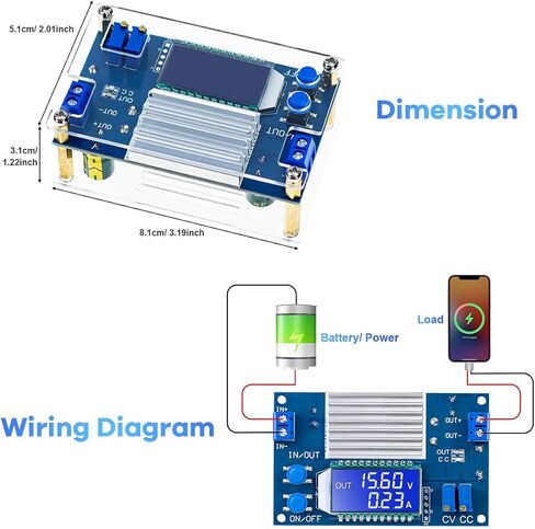 Hosyond DC to DC Buck Converter CV CC Power Supply Module Voltage Regulator, 1.2V-32V Output 12A Adjustable, for LED Drivers Battery Charging Solar Panel RV in Saudi Arabia