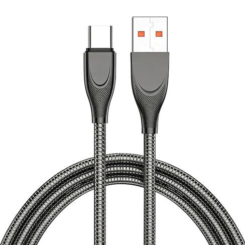 Pets Chew Proof Metal Braided USB-A to USB-C Cable 6.6FT Protector in Saudi Arabia