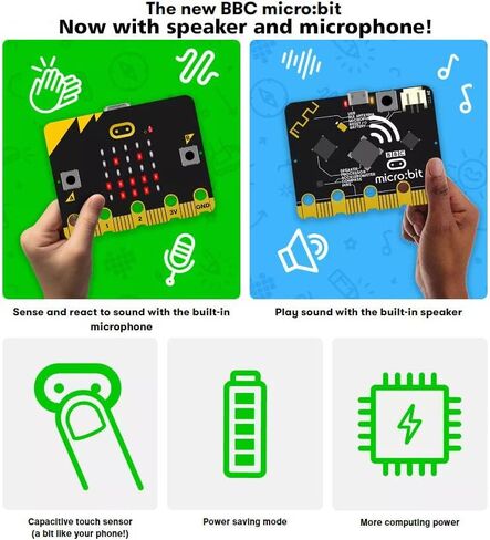 EX ELECTRONIX EXPRESS Micro:bit v2 Club Kit - Includes 10 Micro:bit Boards, 10 MicroUSB Cables, 10 Battery Holders, and 20 AAA Batteries in Saudi Arabia