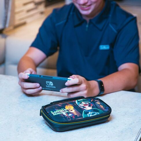 Nintendo Mario Switch Lite Travel Case - Adjustable Stand, Bonus Game Case, Deluxe Carry Handle in Kuwait
