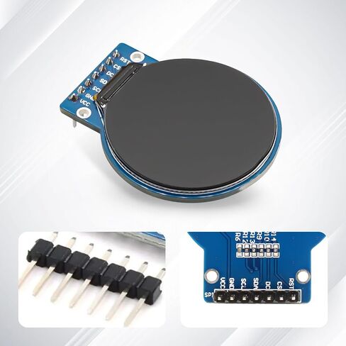 2-Pack 1.28 Inch Round TFT LCD Display Module, 240x240 RGB IPS Screen with GC9A01 Driver, 4-Wire SPI Interface PCB Monitor for Microcontroller Boards and DIY Embedded IoT Projects in Saudi Arabia