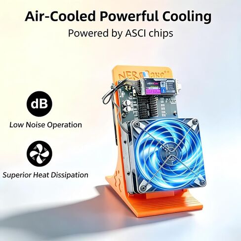 Upgraded NerdQaxe++ Rev 6.1 6TH/s, Bitcoins Miner with 4 Pieces BM1370 Asic Chip, 105W Lottery Miner, Open-Source Solo Crypto Miner, Dual Fan Design, Quiet Home & Office Miner (6T) in Kuwait