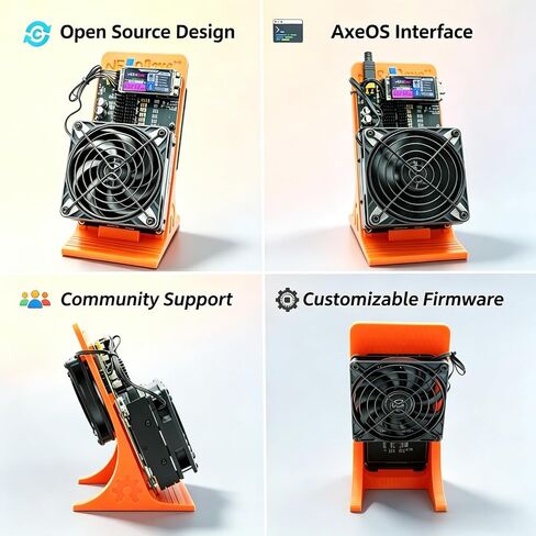 Upgraded NerdQaxe++ Rev 6.1 6TH/s, Bitcoins Miner with 4 Pieces BM1370 Asic Chip, 105W Lottery Miner, Open-Source Solo Crypto Miner, Dual Fan Design, Quiet Home & Office Miner (6T) in Kuwait