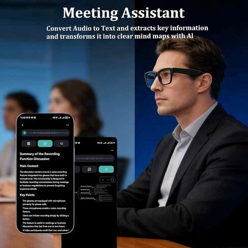 AI Smart Glasses with Chat GPT, Bluetooth Glasses with 164 Languages for Men and Women, Music Playback & Hands-Free Calls, Color-Change Lens, Voice Assistant in Saudi Arabia
