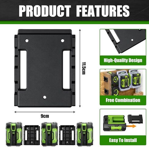 10 Pack Battery Holder Wall Mount Compatible with EGO 56V Batteries in Saudi Arabia