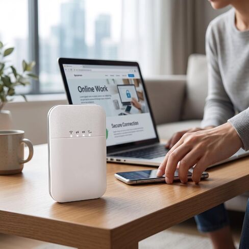جهاز التوجيه المحمول Luocute 4G LTE مع WiFi 6 وبطارية 2100 مللي أمبير في الساعة in Kuwait