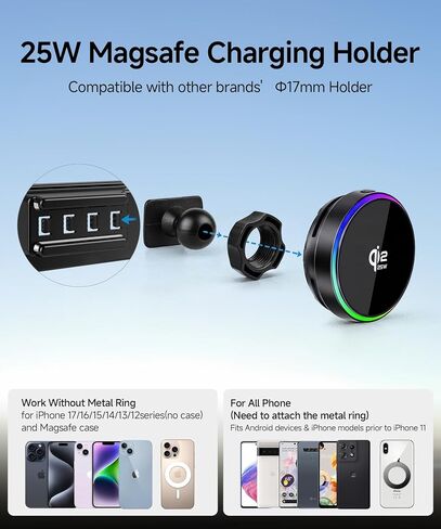 Qi2.2 25W Wireless Charger Car Phone Mount for Dodge Ram 1500 2013-2018 in Saudi Arabia